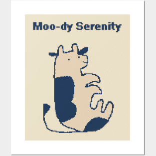 Moo-dy Serenity - 1bit Pixelart Posters and Art